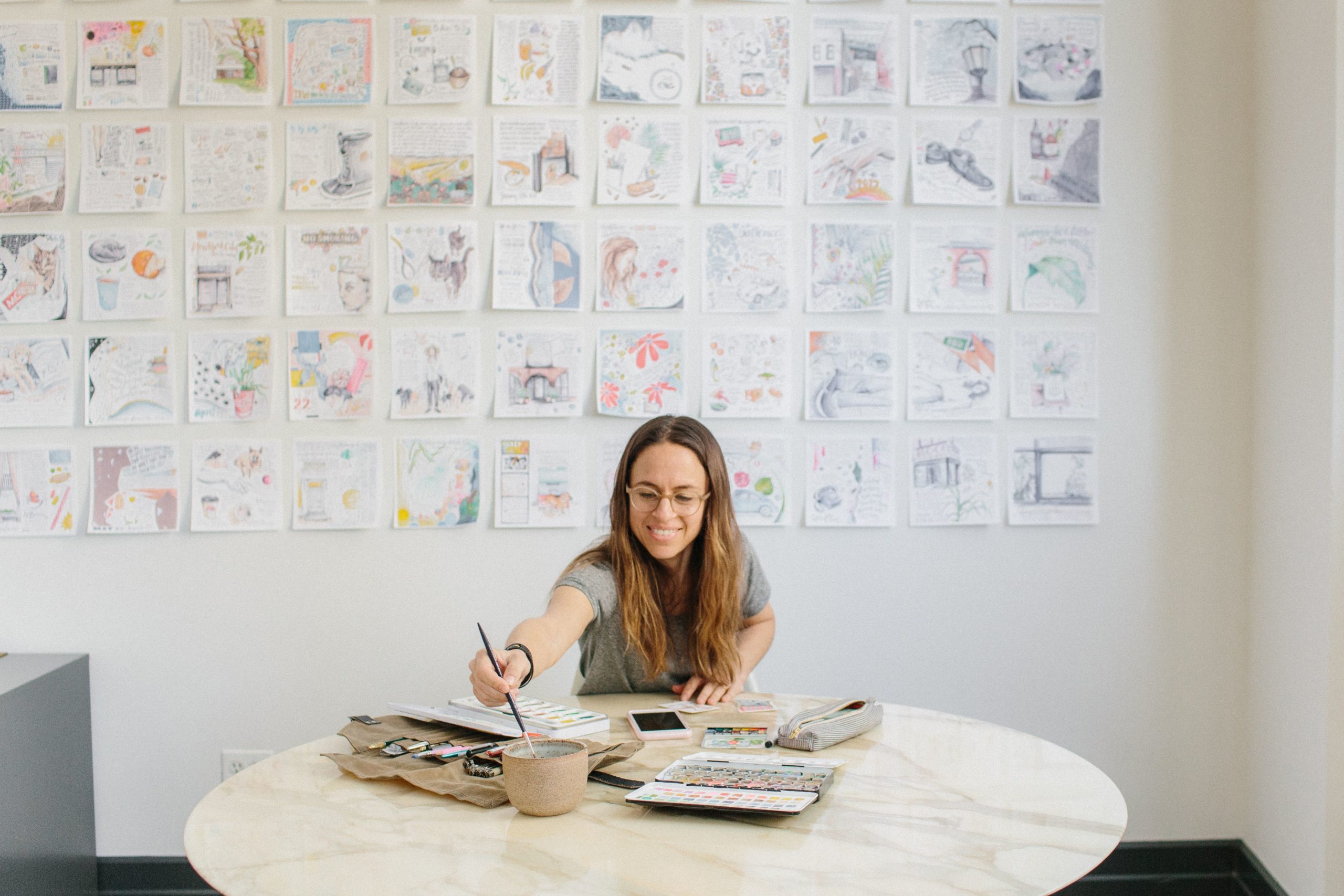 Samantha Dion Baker making art.